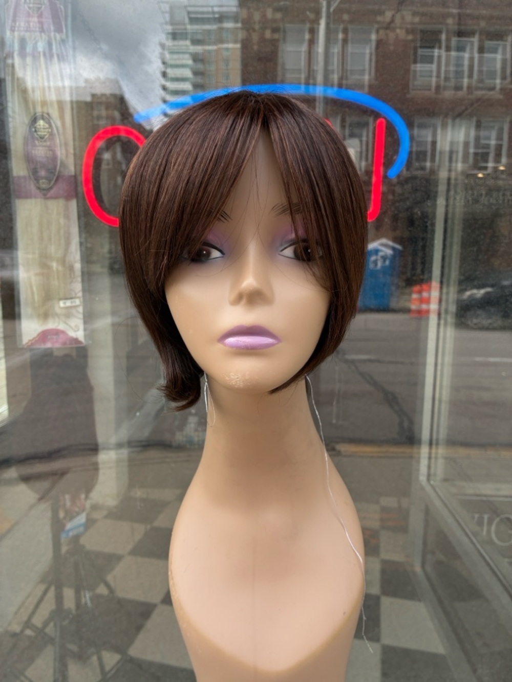 Beautiful brown with highlights adorable cut ready to wear